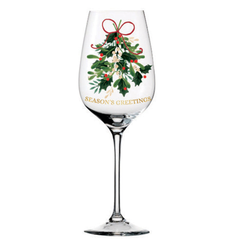 Stemmed Wine Glass, 17oz, Holiday Greenhouse,3cwg9899