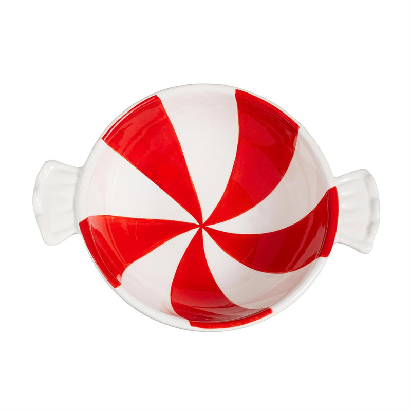 Baking Spirits Bright Bowl Peppermint Candy Ceramic Serving Dish, 7.5"L