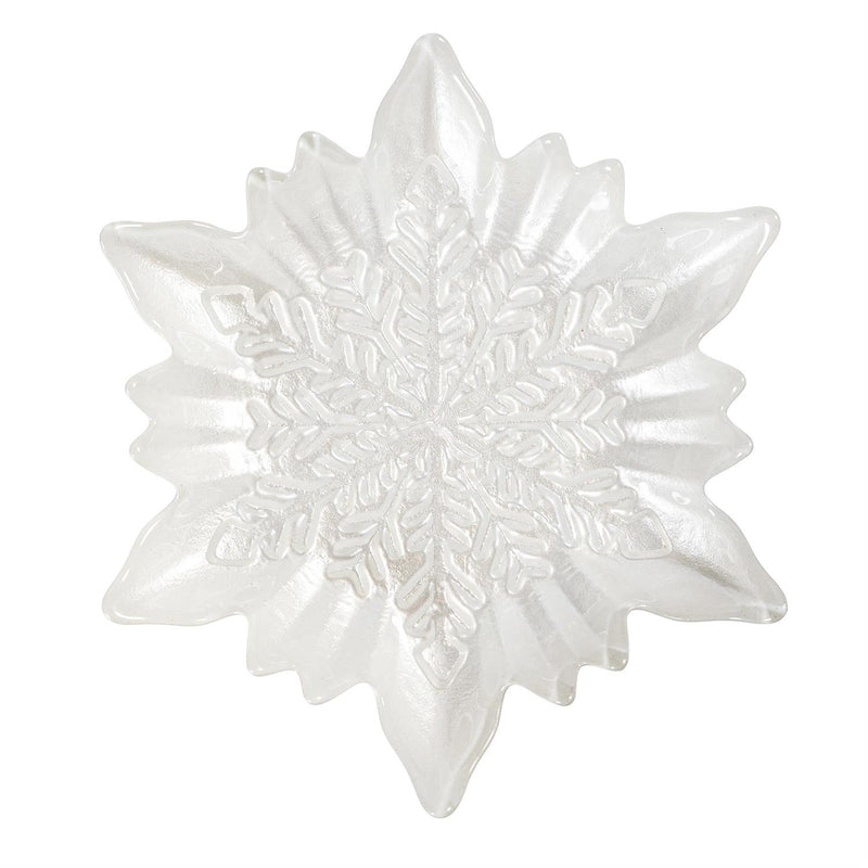 Season to Sparkle Bowl Glass Snowflake Shaped Dish, 6.75"