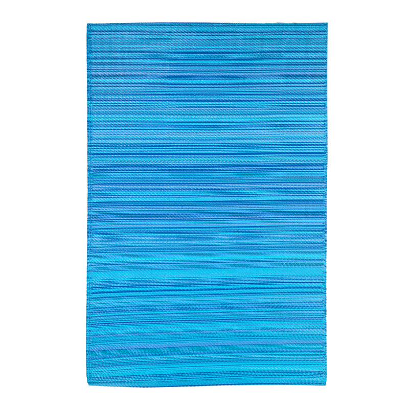 Evergreen Rugs,ReversibleWeather-resistant Rug 3'x5' Blue Stripe,36x60x0.02 Inches