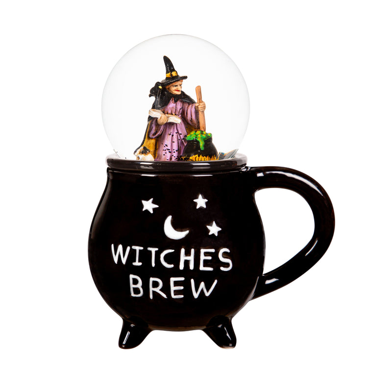 Ceramic Cup with Water Globe Topper w/ Gift Box, Witches Brew,3dwg027