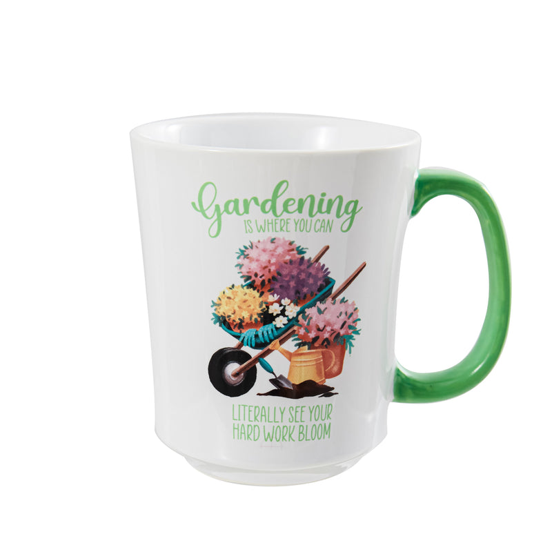 Ceramic Cup of Awesome Gardener Giftset, 17oz, w/ Plant Picks and Box,3dwg046