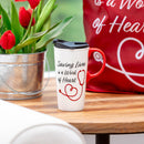Saving Lives is a Work of Heart Ceramic Perfect Cup and Compact Tote Giftset, 17oz, Gift Box