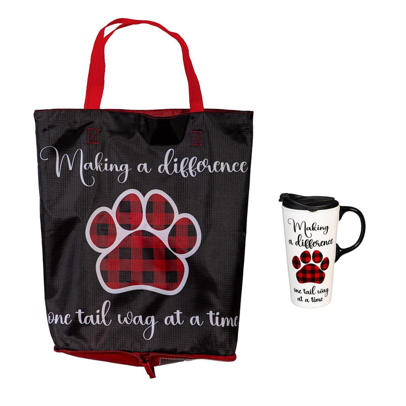 Making a Difference Ceramic Perfect Cup and Compact Tote Giftset, 17oz, Gift Box