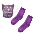 Magic Potion Ceramic Cup Flare Cup and Purple Socks Gift Set, 12oz, Gift Box