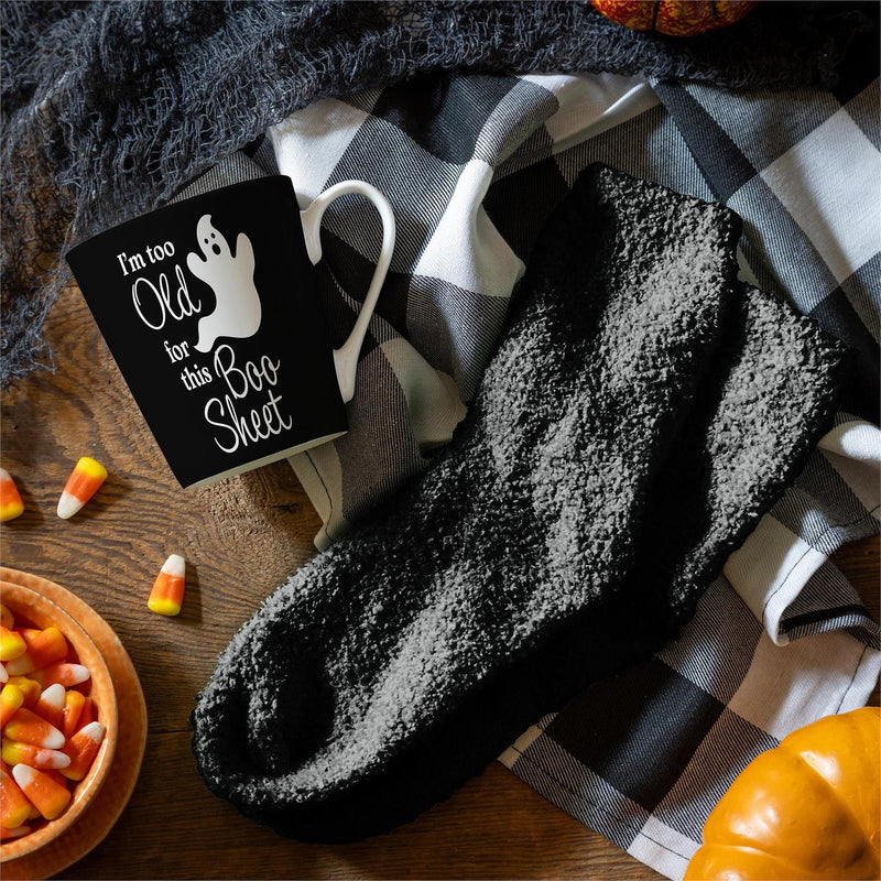 I'm Too Old For This Boo Sheet Ceramic Flare Cup and Black Socks Gift Set, 12oz, Gift Box