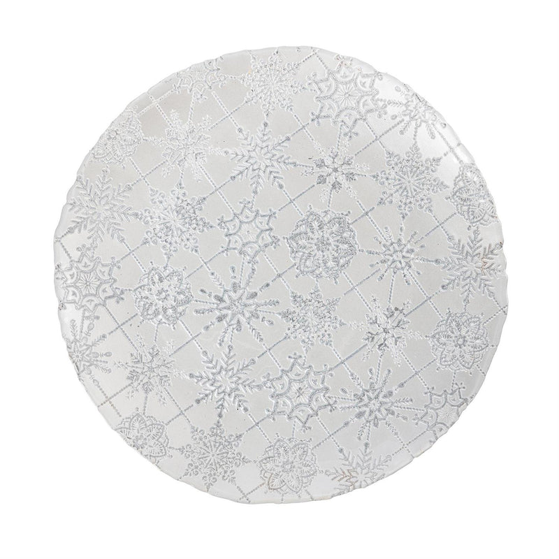 Season to Sparkle Plate Glass Snowflake Serving Plate, 13"