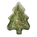 Shades of Green Plate Glass Tree Serving Dish, 8.5"L x 12"W