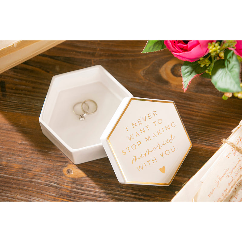 Ceramic Keepsake Box, I never want to stop making memories with you,3ksb001