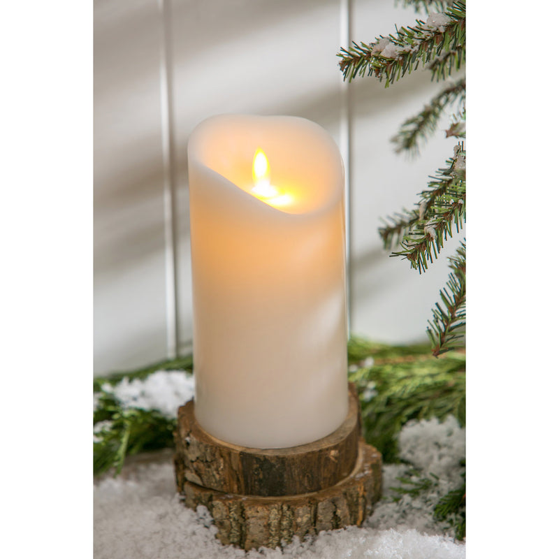 Ribbon Candy Scented LED Wax Pillar candle with moving wick and Timer Function,3led234