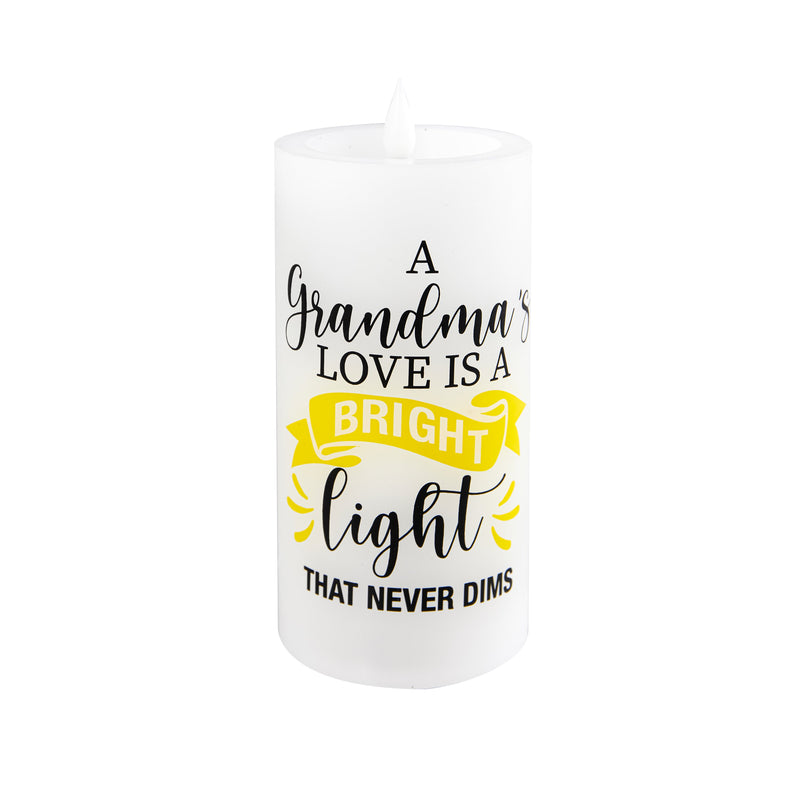 6" LED Wax Candle, Grandma,3led389