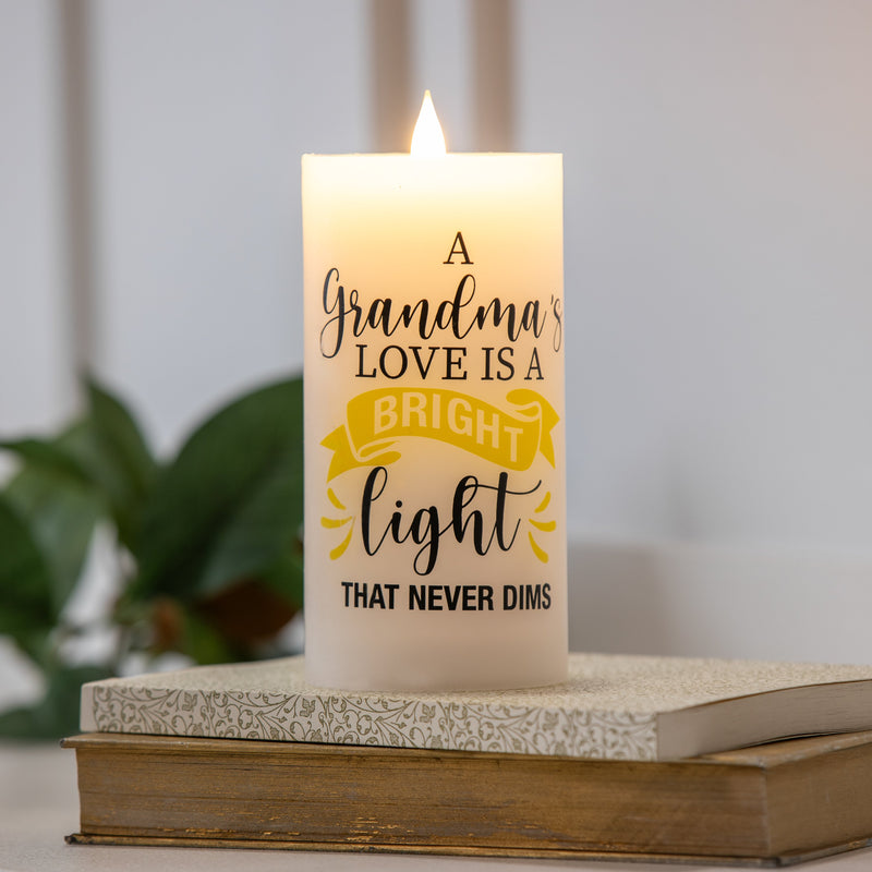 6" LED Wax Candle, Grandma,3led389