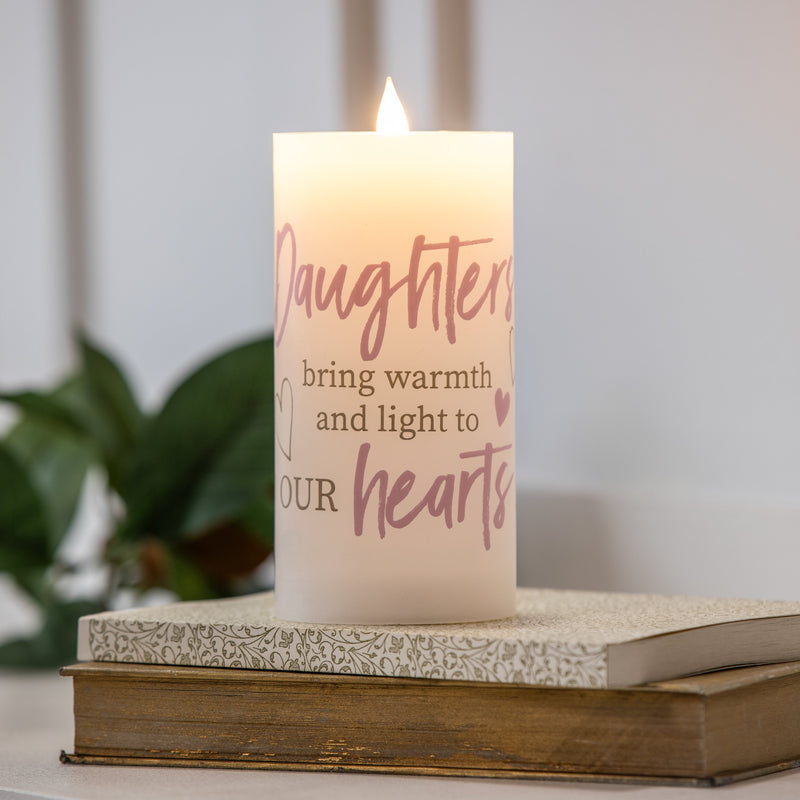 6" LED Wax Candle, Daughter,3led390