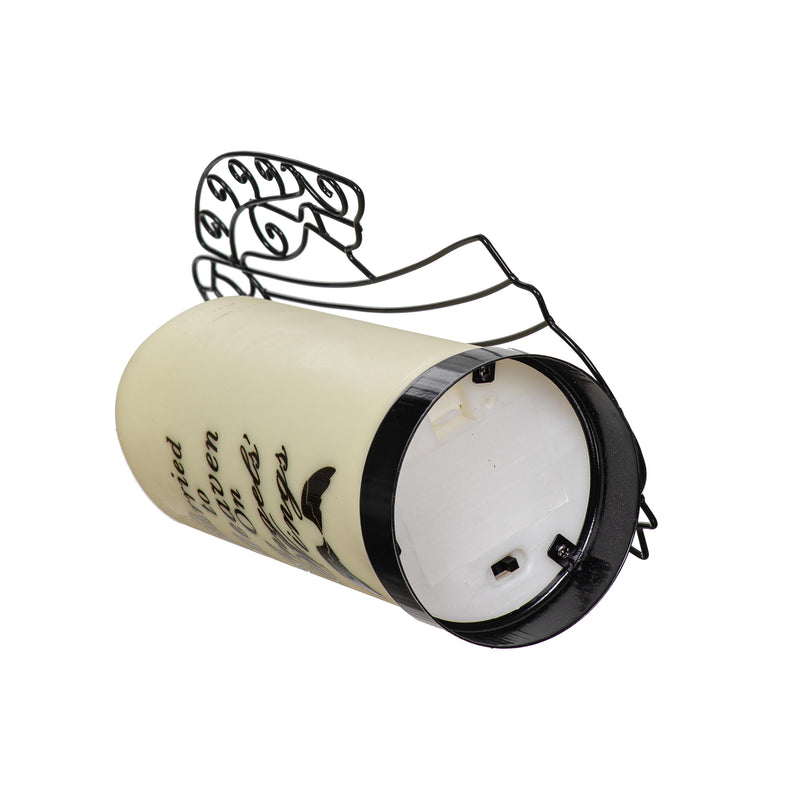 Angel LED Wax Candle with Metal Holder Set