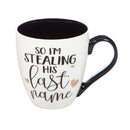 Ceramic Cup O' Java Cup Giftset, 17oz, I Stole Her Heart/So I'm Stealing His Last Name