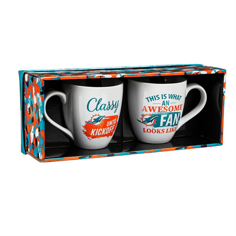 Miami Dolphins, Ceramic Cup O'Java 17oz Gift Set