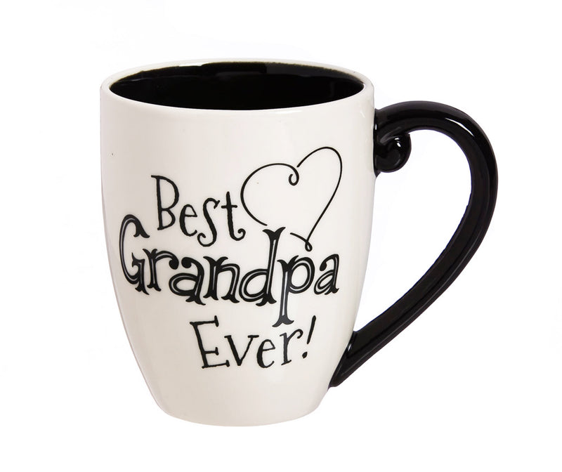 Black Ink Ceramic Cup O' Joe w/Box, 18 oz., Grandpa,3mct5591d