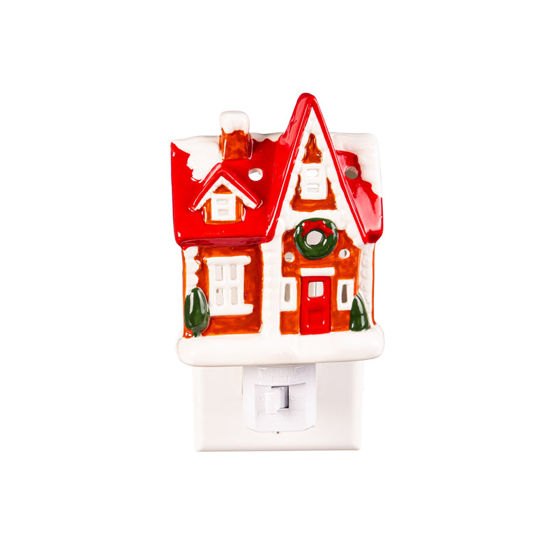 Ceramic Christmas House Nightlight,3ntc007