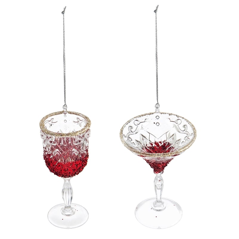 Acrylic Wine Ornament, 2 Assorted,3ot1168