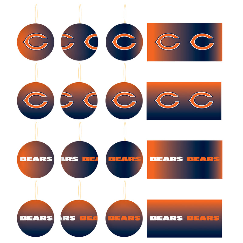 Holiday Ball Ornaments, Set of 12,  Chicago Bears,3ot380512