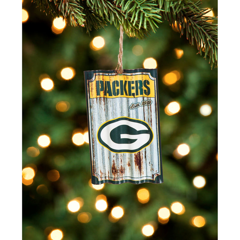 Green Bay Packers, Metal Corrugate Ornament,3ot3811mc