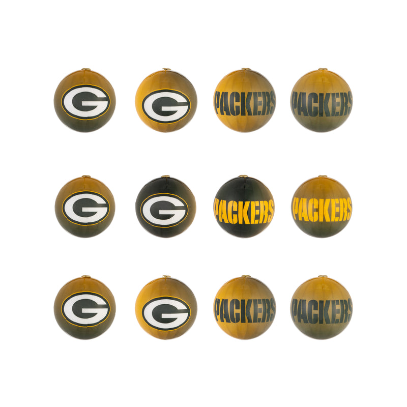 12pc Ornament Set, Green Bay Packers,3ot3811os12