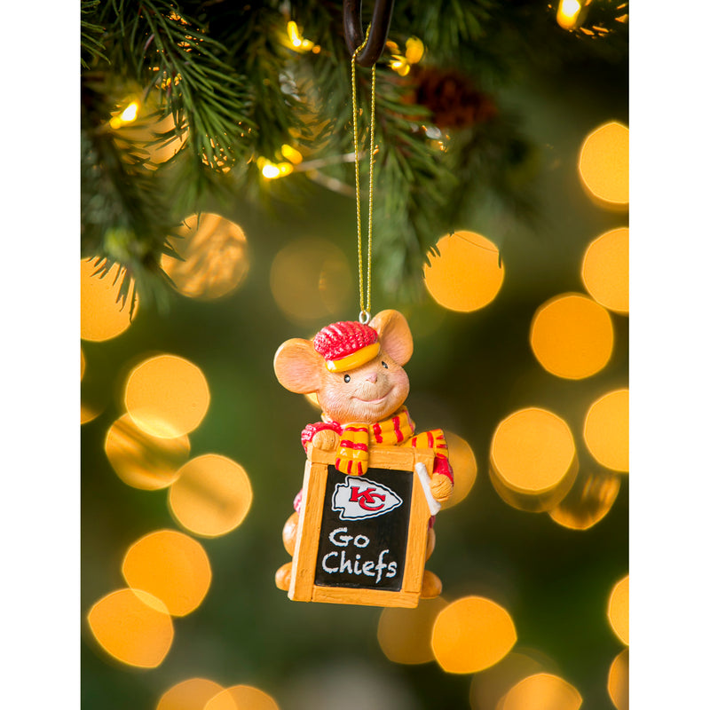 Kansas City Chiefs, Holiday Mouse Ornament,3ot3815mou