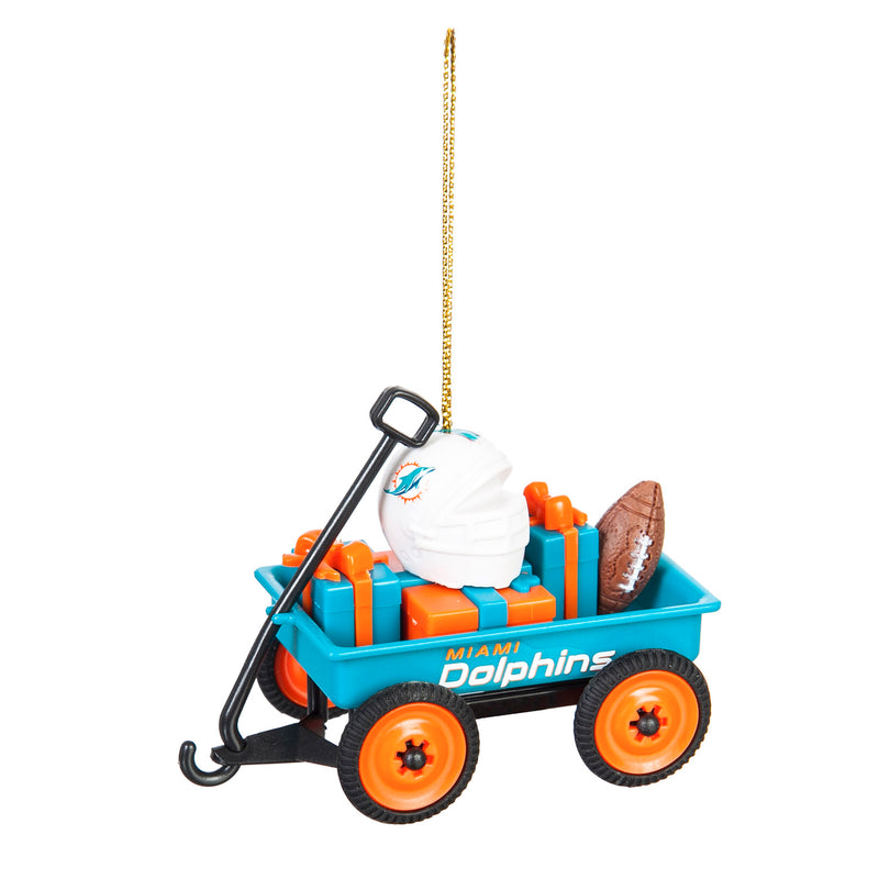 Team Wagon Ornament, Miami Dolphins,3ot3816wgnb