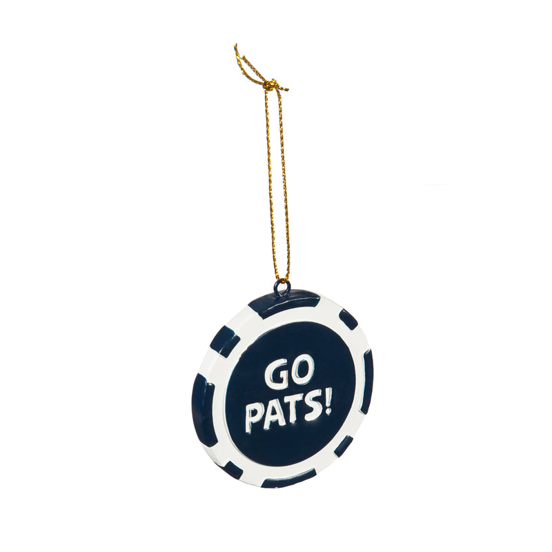 Game Chip Ornament, New England Patriots,3ot3818pc