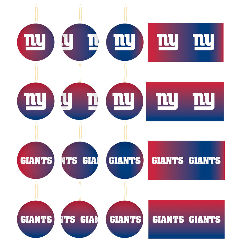 Holiday Ball Ornaments, Set of 12,  New York Giants,3ot382012