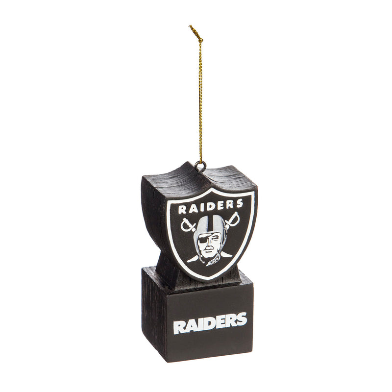 Mascot Ornament,  Oakland Raiders, Shield,3ot3822masb