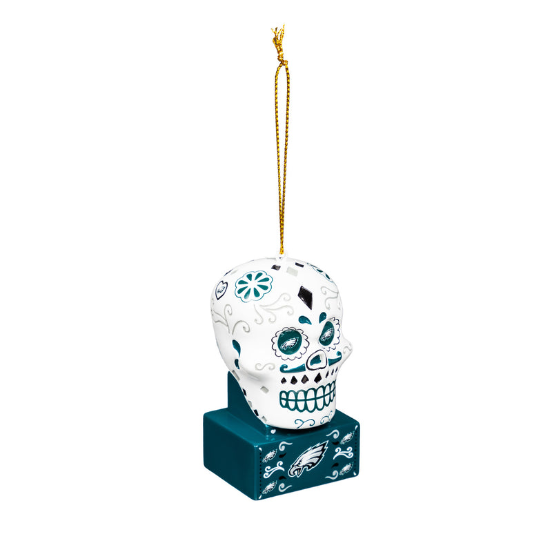 Philadelphia Eagles, Sugar Skull Orn,3ot3823sk