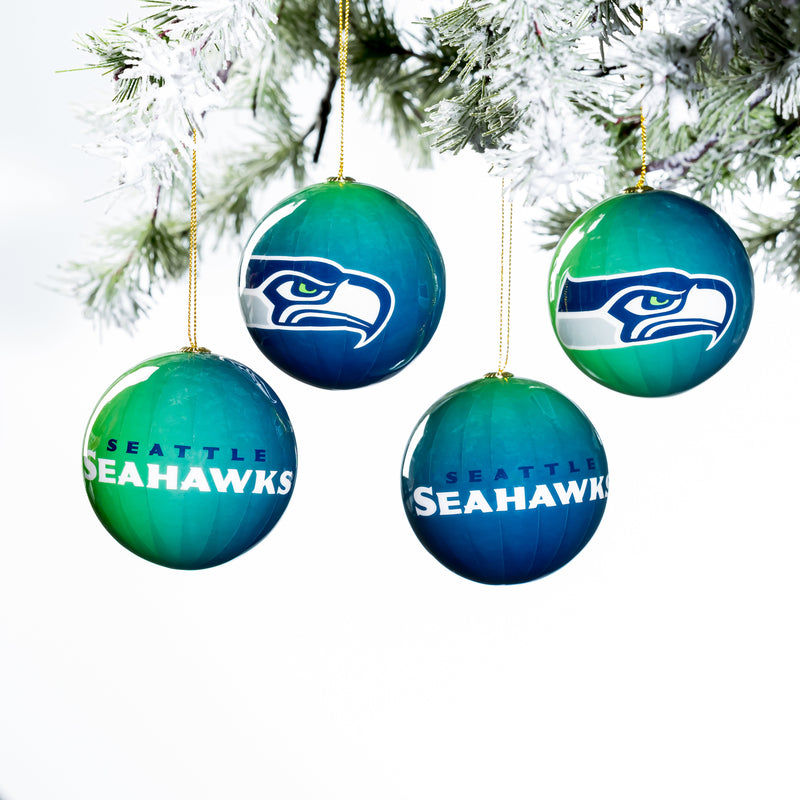 12pc Ornament Set, Seattle Seahawks,3ot3827os12