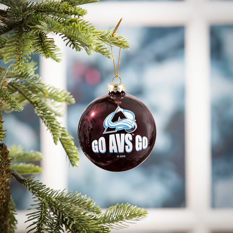 Blown Glass Ornament, Colorado Avalanche,3ot4356bgo