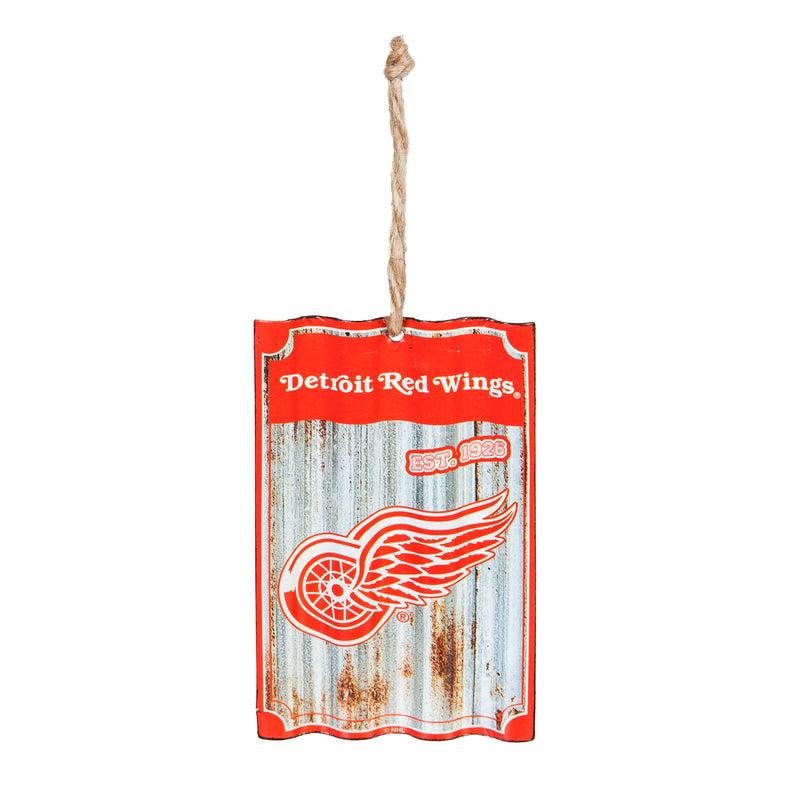 Detriot Red Wings, Metal Corrugate Ornament,3ot4359mc