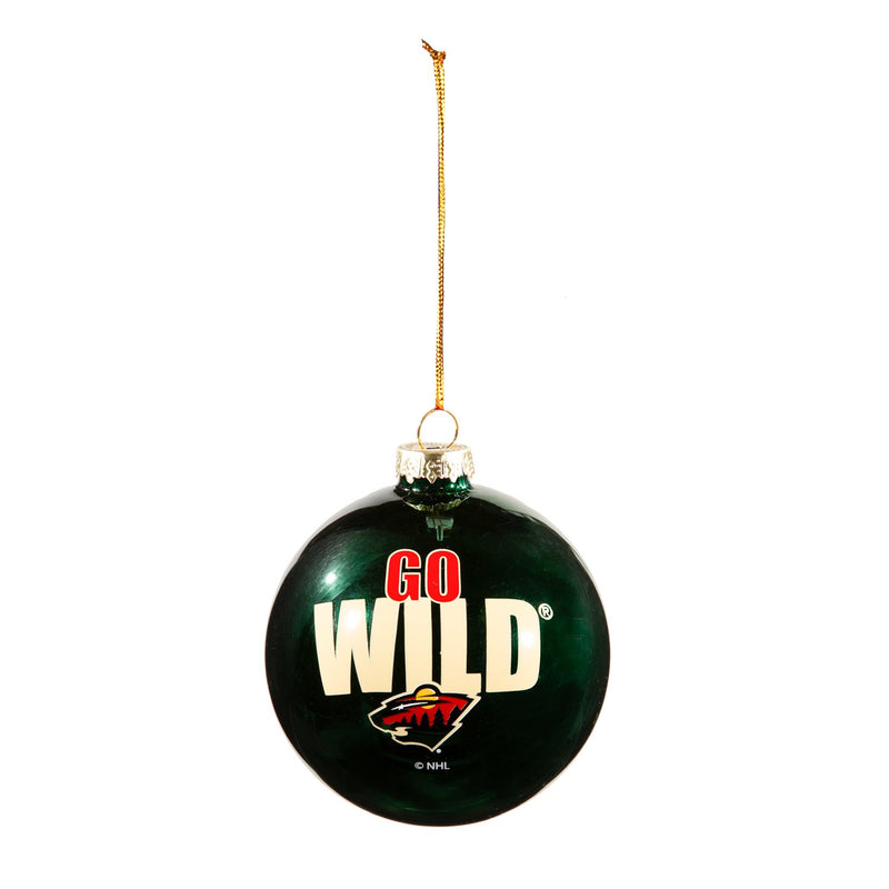 Blown Glass Ornament, Minnesota Wild,3ot4363bgo