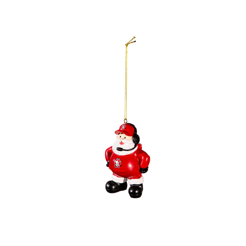 Coach Santa Ornament, University of South Dakota,3ot5037cso