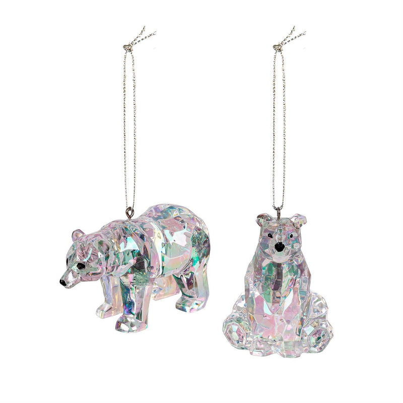 Season to Sparkle Ornament Acrylic Polar Bear, 2.75"H, Asst of 2