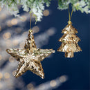 Season to Sparkle Ornament Metallic Christmas Icon, Asst of 2