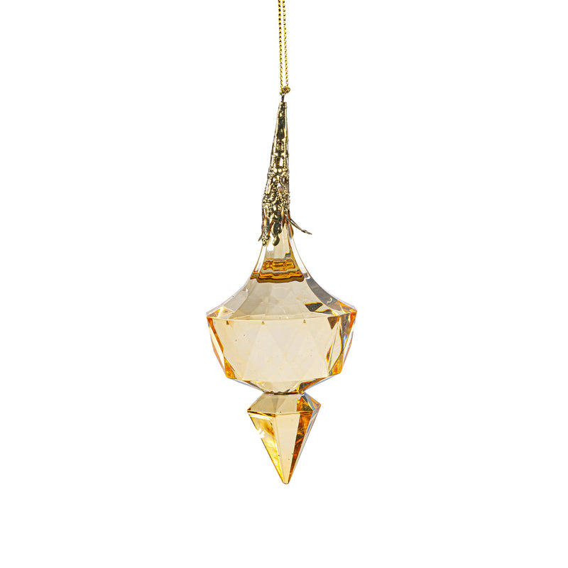 Joyful Traditions Ornament Finial Crystal Acrylic and Metal, 4.75"H