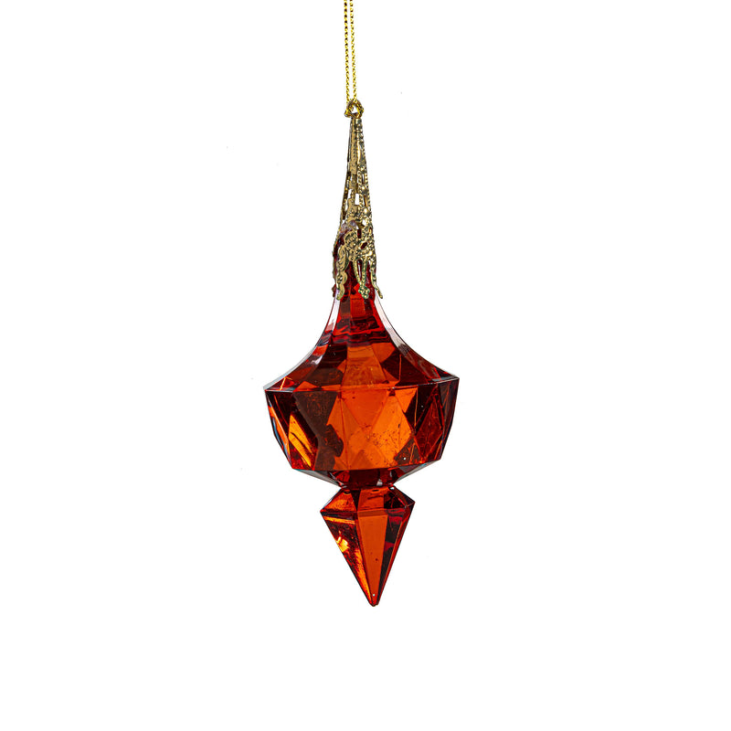 Joyful Traditions Ornament Finial Crystal Acrylic and Metal, 4.75"H