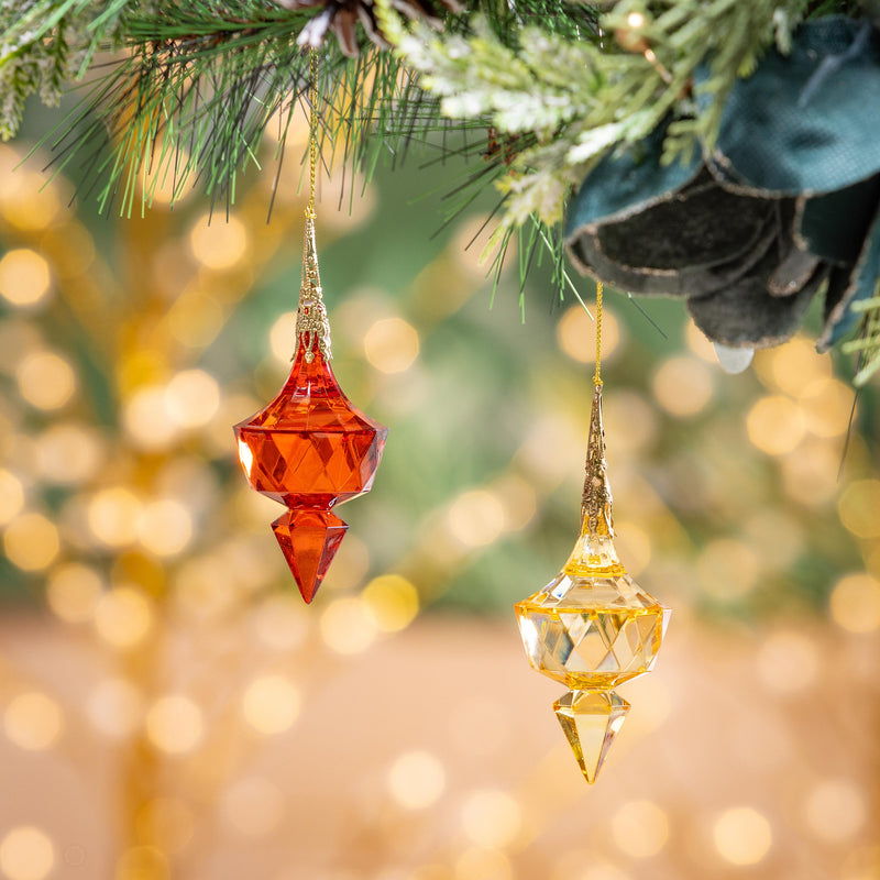 Joyful Traditions Ornament Finial Crystal Acrylic and Metal, 4.75"H