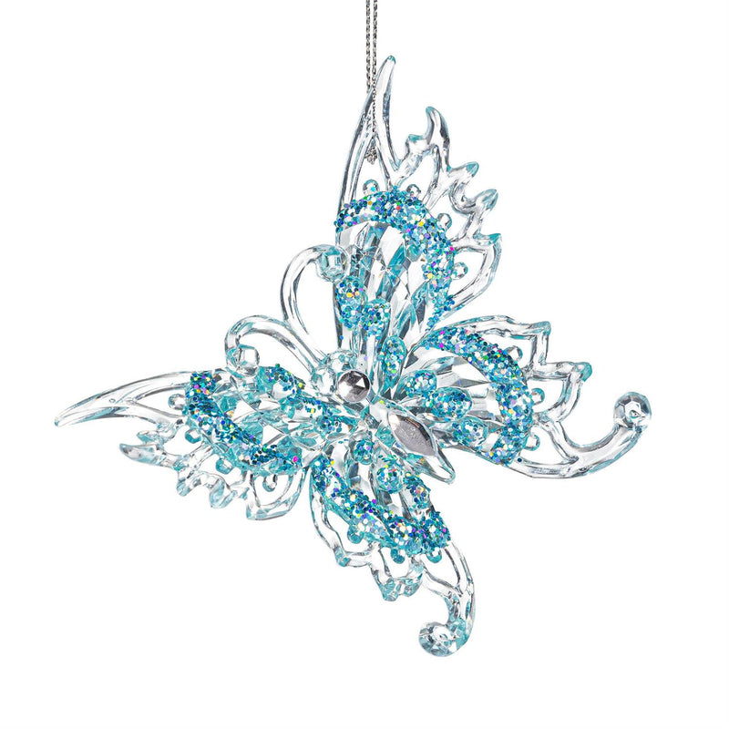 Season to Sparkle Ornament Butterfly/Dragonfly Blue Acrylic, Asst
