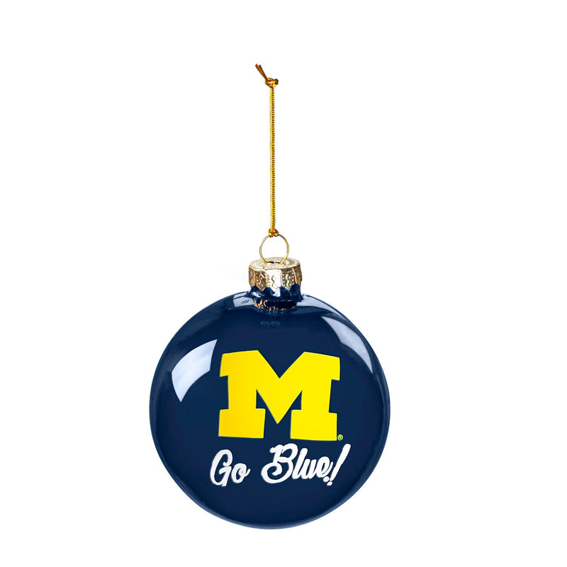 Blown Glass Ornament, University Of Michigan,3ot920bgo