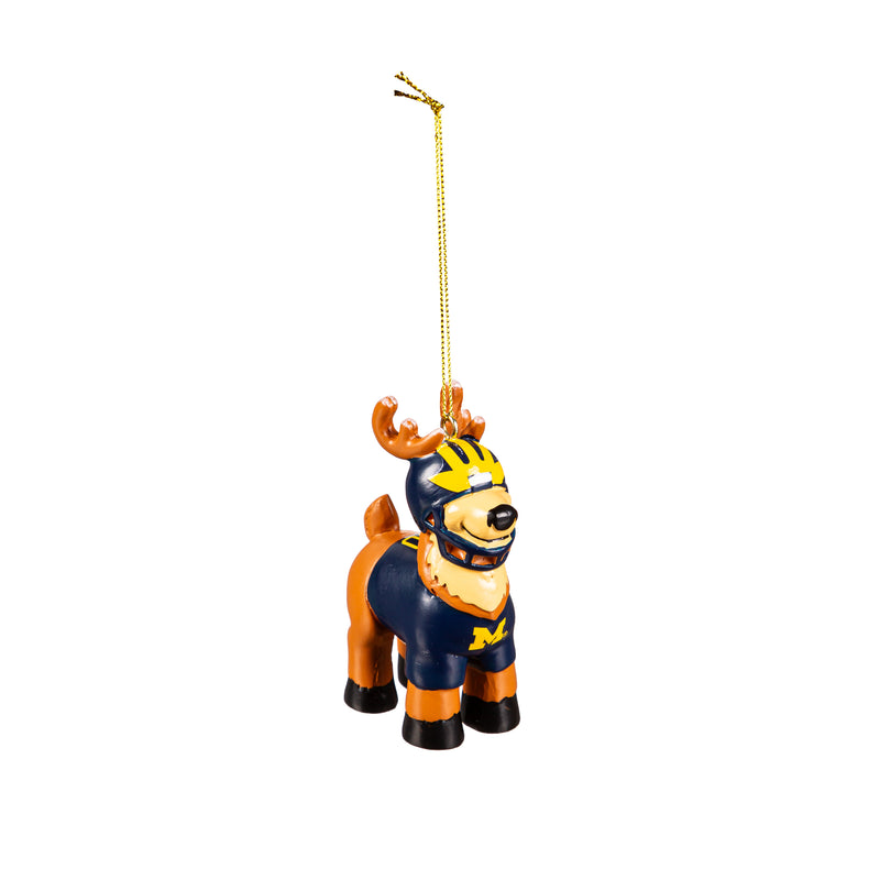 Reindeer Player Ornament, University Of Michigan,3ot920rpo