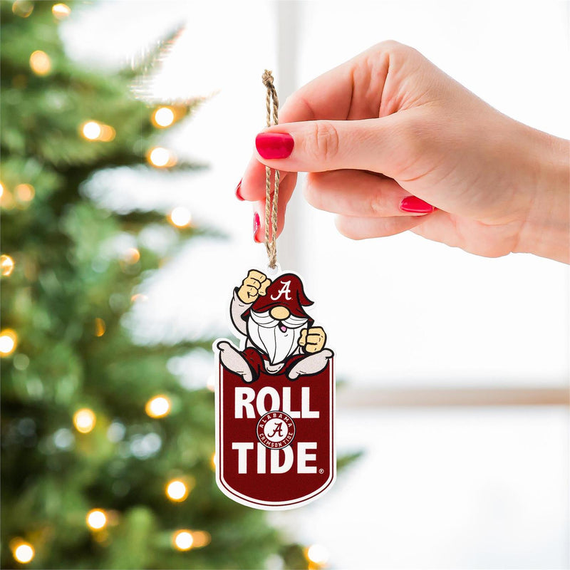 University of Alabama Gift Tag Ornament, Gnome Fan