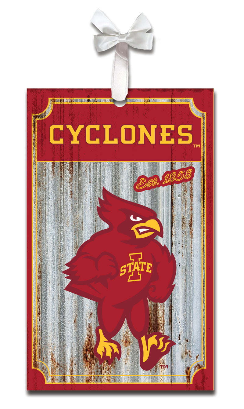 Iowa State University, Metal Corrugate Ornament,3ot962mc