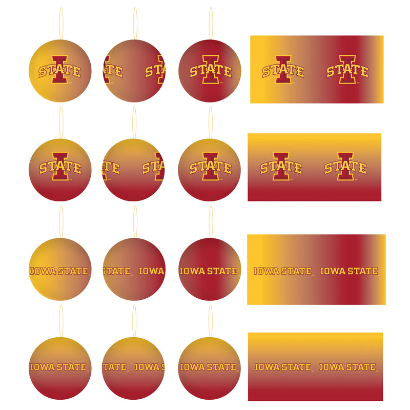 12pc Ornament Set, Iowa State,3ot962os12