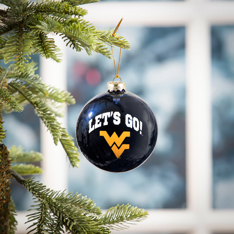 Blown Glass Ornament, West Virginia University,3ot967bgo