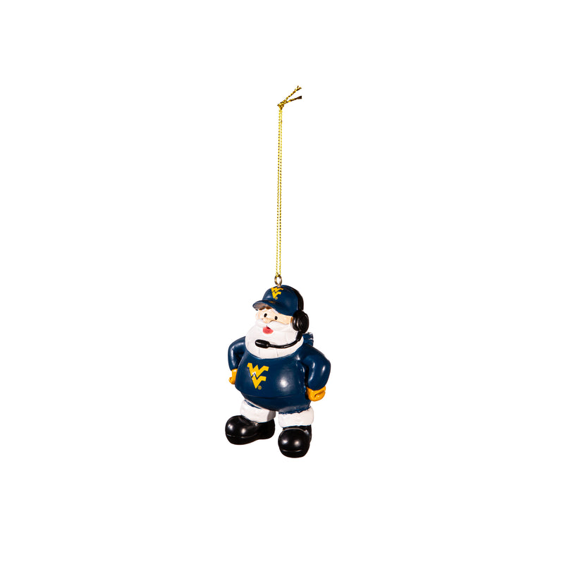 Coach Santa Ornament, West Virginia University,3ot967cso